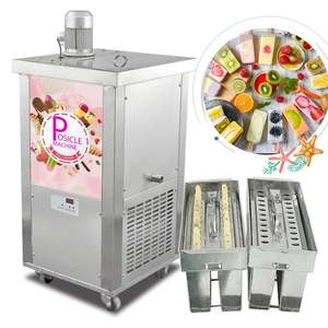 Machine à glaces et sucettes glacées de style brésilien avec 2 moules fins et 1 aligneur, 123 ml chacun - Product Image 1