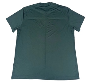 เสื้อยืดแขนสั้นผู้ชายสีทึบแบบเฮนลีย์ถักแบบลำลองติดกระดุมด้านหน้าทรงปกติสีเขียวเข้ม - Product Image 2