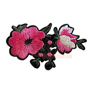 Badges brodés de fleurs, design coloré au fil, avec support thermocollant pour vêtements, sacs et accessoires - Product Image 4