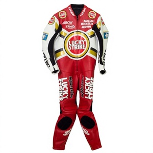 Combinaison de course MotoCP Kevin Schwantz Zuzuki 1 pièce en cuir de vachette/crocodile pour moto, combinaison de piste/équitation, tenue pour motard avec armure de niveau 2 - Product Image 1