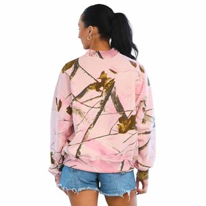 Sudadera CUSE Rosa Camuflaje con Cuello Redondo, Corte Holgado, Manga Regular, Tejido de Punto, Unisex, Estilo Casual de Primavera - Product Image 3