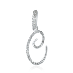 จี้เพชรแท้รูปตัวอักษร C แบบเขียนลายมือ ตัวเรือนเงินแท้ 925 สำหรับทำเครื่องประดับ ของขวัญวันเกิด จี้ตัวอักษรสำหรับทุกเพศ - Product Image 1