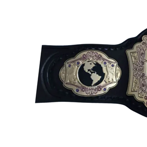 Cinturón de Campeonato Femenino Personalizable de Alta Calidad, Cinturón de Título de Lucha Libre con Elegante Diseño en Morado y Dorado - Product Image 4