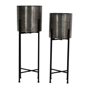 Macetero Metálico de Acabado de Lujo con Soporte, Elegante Contenedor Decorativo para Plantas, Perfecto para Decoración Interior y Exterior Contemporánea del Hogar - Product Image 6