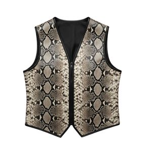 Gilet en cuir pour homme à imprimé serpent de luxe, design personnalisé, durable, pour l'hiver, nouvelle arrivée, prix de gros - Product Image 3