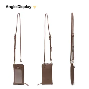 Petite pochette de téléphone portable, portefeuille bandoulière pour iPhone, sac bandoulière avec sangle, pochette de téléphone étanche avec fenêtre tactile - Product Image 5