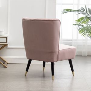 Poltrona d'Accento Elon in Velluto Rosa Contemporaneo per Soggiorno - Product Image 4