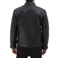 Blouson Bomber en Cuir de Vachette Noir Écologique pour Homme, Col Montant, Fermeture Éclair, Manches Classiques, Couleur Unie, Coupe Slim Hiver