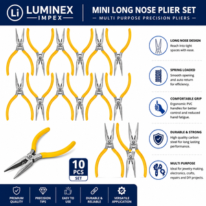 LUMINEX IMPEX LUB=113 <b>Long</b> <b>Nose</b> Stainless Steel Lightweight Smooth Work Jewelry Making Polishing Pliers for Bracelet Making DIY - Product Image 1