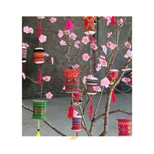 Lanternes suspendues d'extérieur pour festival de la lumière – Grande Vente – Abat-jour en brocart ethnique vietnamien H'Mong – Nouveauté 2026 - Product Image 5