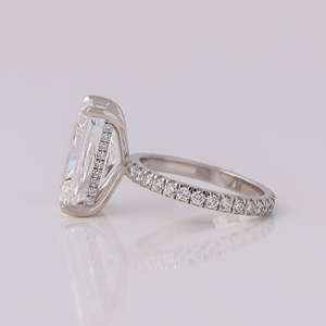 แหวนหมั้นเพชรทรงรัศมี 5 กะรัต เพาะเลี้ยงในห้องปฏิบัติการ ทองคำขาว 14K รับรองโดย IGI สี DEF ความสะอาด VS1 VVS2 แหวนแต่งงานแบบโซลิแทร์ - Product Image 3