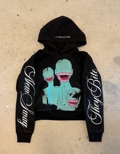 Sudadera con Capucha Personalizada de Estilo Urbano, Sudadera Holgada con Capucha, Sudadera de Algodón Negro Lavado Estilo Vintage, Sudadera Unisex con Estampado de Anime - Product Image 6