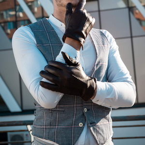 Nouveaux gants de luxe pour hommes, mode haut de gamme, en cuir véritable, pour l'automne et l'hiver, mitaines de conduite, prix abordable, OEM - Product Image 5