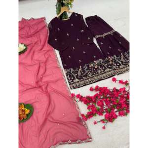 Ensemble haut-bas et dupatta pour femmes de créateur - Product Image 4