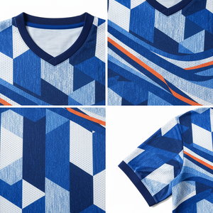 Ensemble de maillots de football personnalisés unisexes pour adultes, respirants, à manches courtes, de haute qualité, écologiques, anti-UV, séchage rapide, 100% coton - Product Image 5