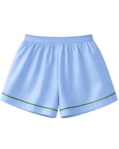 Sky Blue Green Satin Women Pajama Set Silk Sleepwear <b>Spaghetti</b> <b>Strap</b> Cami And Shorts Soft Luxury Nightwear Summer Lounge Set - Product Image 6