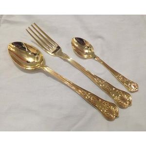 Cubiertos de alta calidad de acero inoxidable chapado en oro con aspecto real Cubiertos de lujo para restaurante Boda Hogar Hotel - Product Image 6