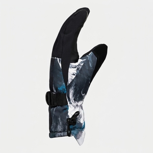 Gants de ski en cuir à doigts entiers, isolés thermiquement, imperméables et coupe-vent, avec fermeture à tirette, pour l'hiver, unisexes, rouge et gris - Product Image 2