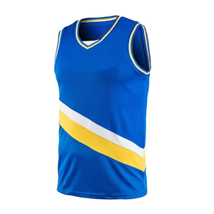 Conjunto de Camiseta de Baloncesto Azul Unisex, Cuello en V, Sin Mangas, Diseño a Rayas que Absorbe la Humedad, Ropa Deportiva para Adultos para Todas las Temporadas - Product Image 2