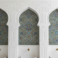 Mosque Calcite Marble Indian White Wudu Area Absolution Waterproof Durable Thick Slab Machine-Cut Islamic 12x12 HAYAT GROUP