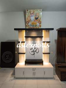 Compre un Templo Blanco Moderno con Puertas para el Hogar, Templo de Madera con Diseño Om, Mandir de Diseño Moderno con Almacenamiento, EE. UU., Australia - Product Image 4