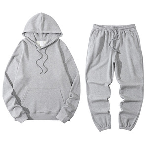 Ensemble de survêtements unisexe en molleton 100 % coton pour hommes, personnalisables, en tissu French Terry, pour le sport - Product Image 2