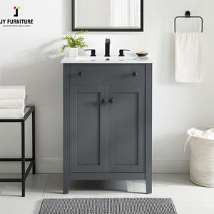 Meuble de salle de bain JY Project en bois sur mesure, haute qualité, facile à assembler, style européen contemporain, panneau de style farmhouse - Product Image 4