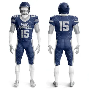 Uniformes de Fútbol Americano Profesionales de Alta Calidad, Transpirables, 100% Poliéster, de Secado Rápido, Unisex, Sublimados, con Logotipos de Equipo Personalizados - Product Image 1