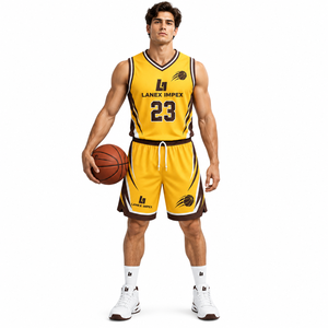 Ensemble de maillots et shorts de basketball en gros pour hommes, jeunes et équipes scolaires, uniforme personnalisé avec logo, numéro et nom imprimés par sublimation - Product Image 2
