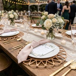 Napperons en rotin faits à la main pour la restauration hôtelière, décoration de table tressée pour restaurants, événements et fournisseurs en gros - Product Image 4