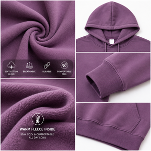 Sudadera con Capucha Morada para Mujer con Estampado de Gato de Halloween, Diseño de Sombrero de Bruja y Luna de Calabaza, Ajuste Regular, Algodón, Proveedor de Logotipos Personalizados - Product Image 3