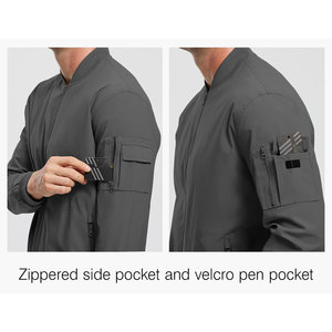 Blouson bomber homme de haute qualité, design personnalisé, couleur unie, col à capuche, chaud et confortable. - Product Image 4