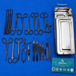 Juego de Instrumentos para Blefaroplastia Negros, Caja Manual de Acero Inoxidable, Kit de Cirugía de Párpados Pentax, Certificado CE, Alta Temperatura, ISO13485 - Product Image 2