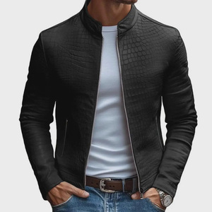 Chaqueta de Lona y Cuero Genuino para Hombre, Otoño-Invierno, de la Mejor Calidad, Ecológica, Impermeable, Transpirable, de Secado Rápido, con Cuello Alto y Cierre de Cremallera - Product Image 1