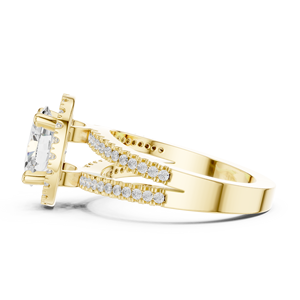 แหวนหมั้นทรงรี ทองคำขาว 18K ประดับเพชร วงแหวนทองคำขาว 14K เครื่องประดับชั้นดี แหวนผู้หญิง แหวนวันครบรอบแต่งงาน - Product Image 1