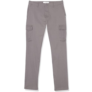 Men's Gray <b>Stretch</b> <b>Cargo</b> Pants Utility Trousers With Side Storage Pockets For Casual Outdoor And Work Activities - Product Image 6