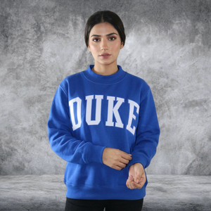 Sweat-shirt à col rond bleu Duke pour homme, coupe classique, en molleton, imprimé lettres, décontracté, pour l'automne - Product Image 6