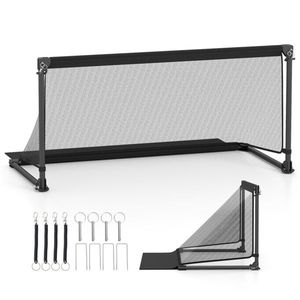 47\" <b>Portable</b> Black Folding Soccer <b>Goal</b> (Size M) Heavy Duty Metal Frame with Tear Resistant PE Net Training Equipment - Product Image 1