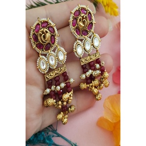 Classy Premium Quality Gold Plated Moissanite Drop <b>Earring</b> For Women Evening Look Party Wear Collection - Product Image 1