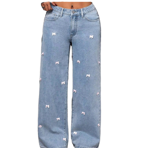 Pantalon en jean style urbain pour femme, tissu denim extensible doux, coupe décontractée confortable, usage quotidien, vente en gros OEM - Product Image 5