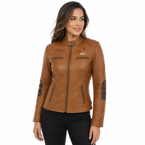 Latest Design Fashionable High Quality Women genuine <b>Leather</b> <b>Jacket</b> New Fashionable <b>Long</b> Sleeve Women <b>Leather</b> <b>Jacket</b> With OEM - Product Image 1