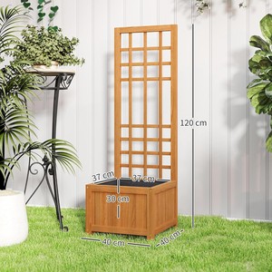 Wooden Raised Garden Bed for Outdoor Garden with Grill <b>Planter</b> Box Trellis for <b>Vegetables</b> and Flowers Balcony made in Vietnam - Product Image 6