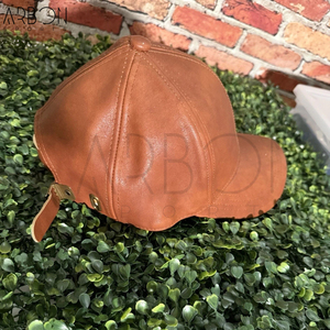 Casquette de baseball vintage en cuir véritable vieilli marron, tendance, de haute qualité, personnalisable, pour hommes et femmes, prix de gros - Product Image 3