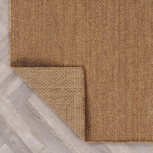Alfombra de Yute para Exteriores, Rectangular, de Color Sólido, Estilo Costero, Tejido Plano, con Base de Goma Antideslizante - Product Image 6