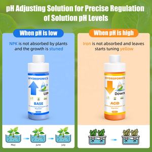 YIERYI 2 piezas 250ml Solución Líquida Ajustadora <span class=keywords><strong>de</strong></span> <span class=keywords><strong>pH</strong></span> (Alto/Bajo) para Plantas Hidropónicas, <span class=keywords><strong>Regulador</strong></span> <span class=keywords><strong>de</strong></span> Nutrientes y Equilibrio Acuático - Product Image 4