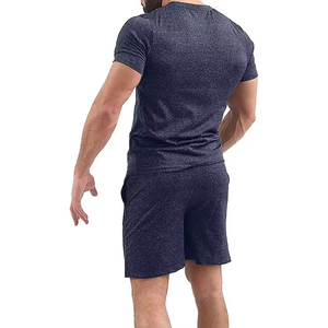 Conjunto Deportivo de Camiseta y Pantalón de Felpa 100% Algodón con Logotipo Personalizado, Transpirable, Diseño Sólido, Estilo Casual de Verano, Venta al Por Mayor para Gimnasio, Hombre - Product Image 2