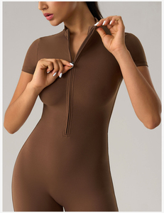 ชุดออกกำลังกายสำหรับผู้หญิง เสื้อแขนยาว กางเกงเลกกิ้งเอวสูง ชุดโยคะ 2 ชิ้น - Product Image 5