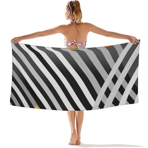 High Quality <b>Extra</b> <b>Large</b> Quick Dry Printed Stripe Beach <b>Towel</b> Custom Wholesale Feature Beach <b>Towel</b> - Product Image 1