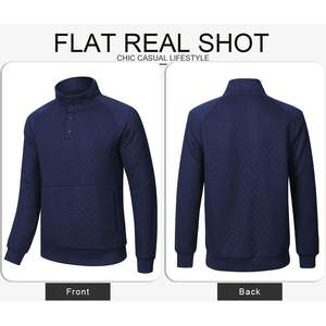 2025 hommes automne 2023 mode quart bouton pull matelassé sweats zippé XS vestes avec poches kangourou - Product Image 6