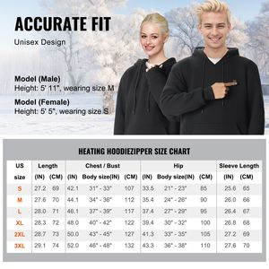 Felpa con Cappuccio Riscaldata Unisex a Batteria per Uomo e Donna - Taglia S - Nera - Product Image 5